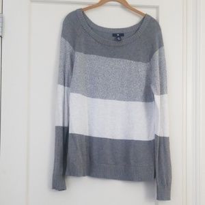 Grey striped sweater